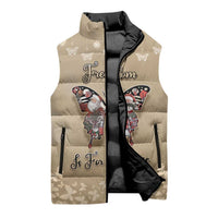 Butterfly Christmas Sleeveless Puffer Jacket Freedom Is For Everyone - Wonder Print Shop