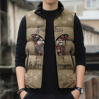 Butterfly Christmas Sleeveless Puffer Jacket Freedom Is For Everyone - Wonder Print Shop