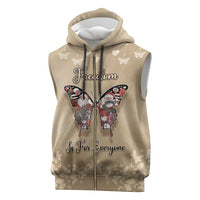 Butterfly Christmas Sleeveless Zip Hoodie Freedom Is For Everyone - Wonder Print Shop