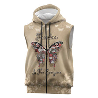 Butterfly Christmas Sleeveless Zip Hoodie Freedom Is For Everyone - Wonder Print Shop