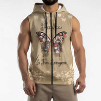 Butterfly Christmas Sleeveless Zip Hoodie Freedom Is For Everyone - Wonder Print Shop