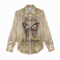 Butterfly Christmas Women Casual Shirt Freedom Is For Everyone - Wonder Print Shop