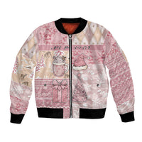 Braille Christmas Bomber Jacket Tis The Season Patchwork Style - Wonder Print Shop