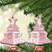 Braille Christmas Ceramic Ornament Tis The Season Patchwork Style - Wonder Print Shop