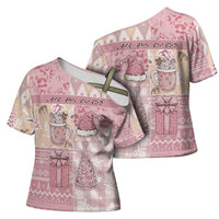 Braille Christmas Cross Shoulder Shirt Tis The Season Patchwork Style - Wonder Print Shop
