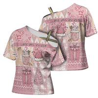 Braille Christmas Cross Shoulder Shirt Tis The Season Patchwork Style - Wonder Print Shop
