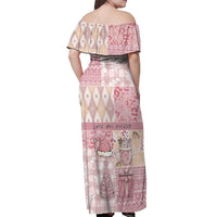 Braille Christmas Off Shoulder Maxi Dress Tis The Season Patchwork Style - Wonder Print Shop