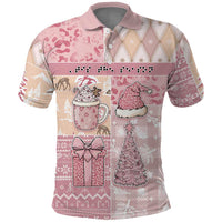 Braille Christmas Polo Shirt Tis The Season Patchwork Style - Wonder Print Shop