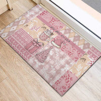 Braille Christmas Rubber Doormat Tis The Season Patchwork Style - Wonder Print Shop
