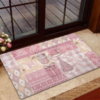 Braille Christmas Rubber Doormat Tis The Season Patchwork Style - Wonder Print Shop