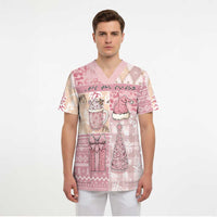Braille Christmas Scrub Top Tis The Season Patchwork Style - Wonder Print Shop