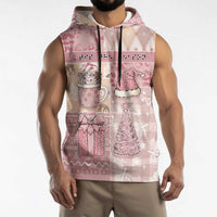 Braille Christmas Sleeveless Hoodie Tis The Season Patchwork Style - Wonder Print Shop