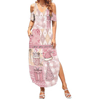 Braille Christmas Summer Maxi Dress Tis The Season Patchwork Style - Wonder Print Shop