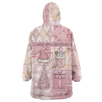 Braille Christmas Wearable Blanket Hoodie Tis The Season Patchwork Style - Wonder Print Shop