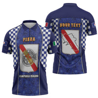 Personalized Italy Campania Zipper Polo Shirt Pizza Foodie Pride - Wonder Print Shop