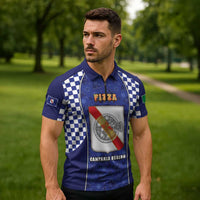 Personalized Italy Campania Zipper Polo Shirt Pizza Foodie Pride - Wonder Print Shop