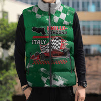 Custom Italy Emilia-Romagna Sleeveless Puffer Jacket Italian Race Circuit - Wonder Print Shop