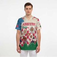 Italy Abruzzo Scrub Top Specialty Flavors Retro Style