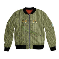 Personalized Italy Apulia Bomber Jacket Olive Garden Classic Style
