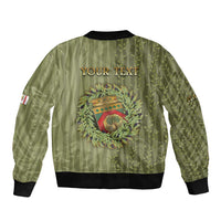 Personalized Italy Apulia Sleeve Zip Bomber Jacket Olive Garden Classic Style