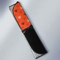 Netherlands Football Auto Sun Shade Dynamic Diagonal Stripe With Tulip Floral Patterns