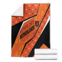 Netherlands Football Blanket Dynamic Diagonal Stripe With Tulip Floral Patterns