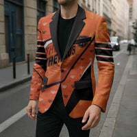 Custom Netherlands Football Blazer Dynamic Diagonal Stripe With Tulip Floral Patterns