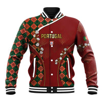 Custom Portugal Football Baseball Jacket Floral Gold Carnation Crest Pattern Gold Accents