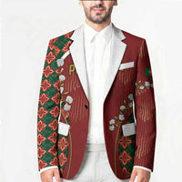 Custom Portugal Football Blazer Floral Gold Carnation Crest Pattern Gold Accents