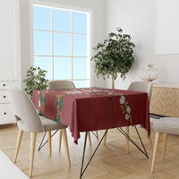 Custom Portugal Football Tablecloth Floral Gold Carnation Crest Pattern Gold Accents