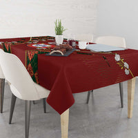 Custom Portugal Football Tablecloth Floral Gold Carnation Crest Pattern Gold Accents