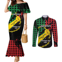 Personalized Juneteenth 1865 Couples Matching Mermaid Dress and Long Sleeve Button Shirt Break Every Chain