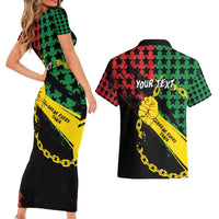 Personalized Juneteenth 1865 Couples Matching Short Sleeve Bodycon Dress and Hawaiian Shirt Break Every Chain