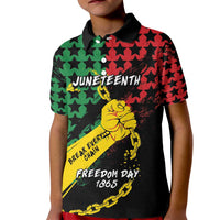 Personalized Juneteenth 1865 Kid Polo Shirt Break Every Chain