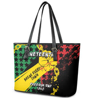 Juneteenth 1865 Leather Tote Bag Break Every Chain