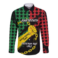 Personalized Juneteenth 1865 Long Sleeve Button Shirt Break Every Chain