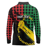 Personalized Juneteenth 1865 Long Sleeve Polo Shirt Break Every Chain