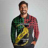 Personalized Juneteenth 1865 Long Sleeve Polo Shirt Break Every Chain