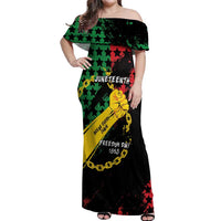 Personalized Juneteenth 1865 Off Shoulder Maxi Dress Break Every Chain