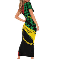 Personalized Juneteenth 1865 Short Sleeve Bodycon Dress Break Every Chain