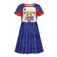 Custom Haiti Nan Mondyal 2026 Kid Short Sleeve Dress Road To Glory
