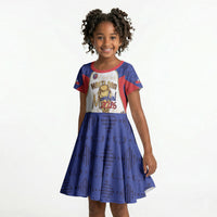 Custom Haiti Nan Mondyal 2026 Kid Short Sleeve Dress Road To Glory