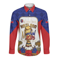 Custom Haiti Nan Mondyal 2026 Long Sleeve Button Shirt Road To Glory