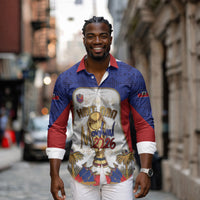 Custom Haiti Nan Mondyal 2026 Long Sleeve Button Shirt Road To Glory
