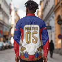 Custom Haiti Nan Mondyal 2026 Long Sleeve Button Shirt Road To Glory