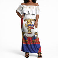 Custom Haiti Nan Mondyal 2026 Off Shoulder Maxi Dress Road To Glory