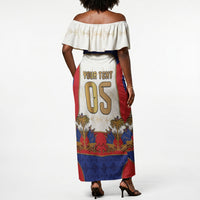 Custom Haiti Nan Mondyal 2026 Off Shoulder Maxi Dress Road To Glory