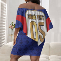Custom Haiti Nan Mondyal 2026 Off Shoulder Short Dress Road To Glory