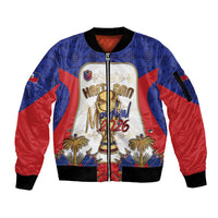 Custom Haiti Nan Mondyal 2026 Sleeve Zip Bomber Jacket Road To Glory
