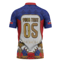 Custom Haiti Nan Mondyal 2026 Zipper Polo Shirt Road To Glory